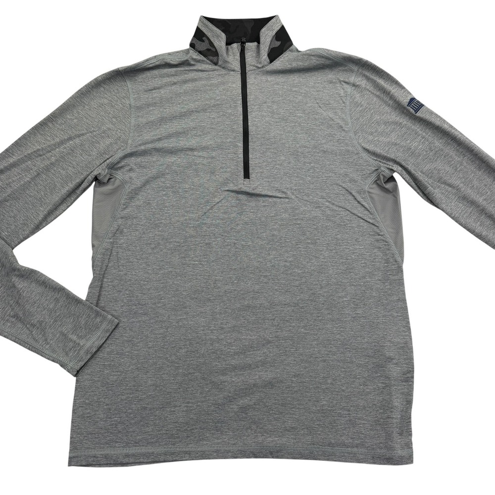 Greyson Brrr Pullover Mens S Gray Mock Neck 1/4 Zip Slim Breathable Golf Logo